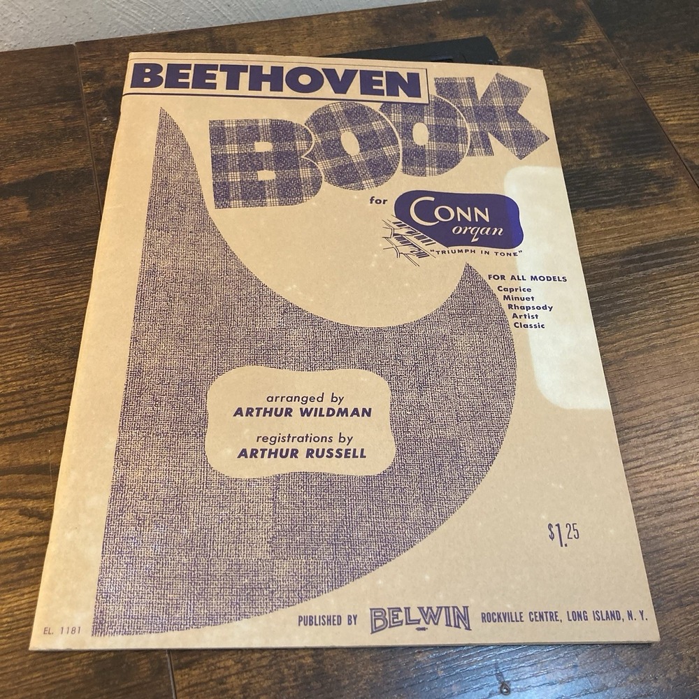 Beethoven Organ Songbook Arthur Wildman Russell Belwin All Modes Conn Vtg 1957